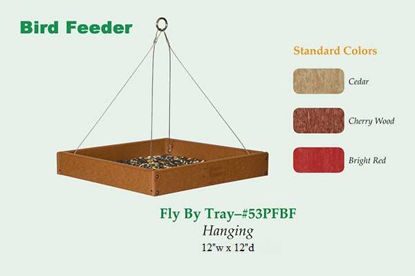 Amish Recycled Poly Hanging Fly By Tray Bird Feeder